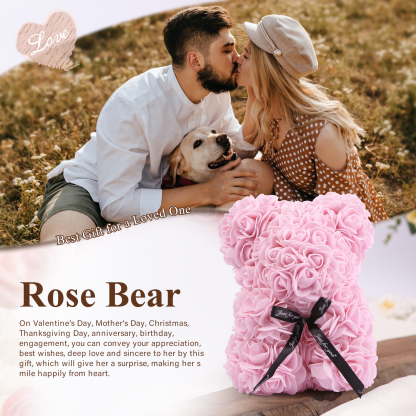 Rose Teddy Bear Artificial Flowers Rose Bear Teddy Decor Gift for Valentines Day Gift for Couple | Jessemade