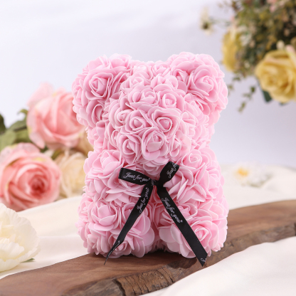 Rose Teddy Bear Artificial Flowers Rose Bear Teddy Decor Gift for Valentines Day Gift for Couple | Jessemade