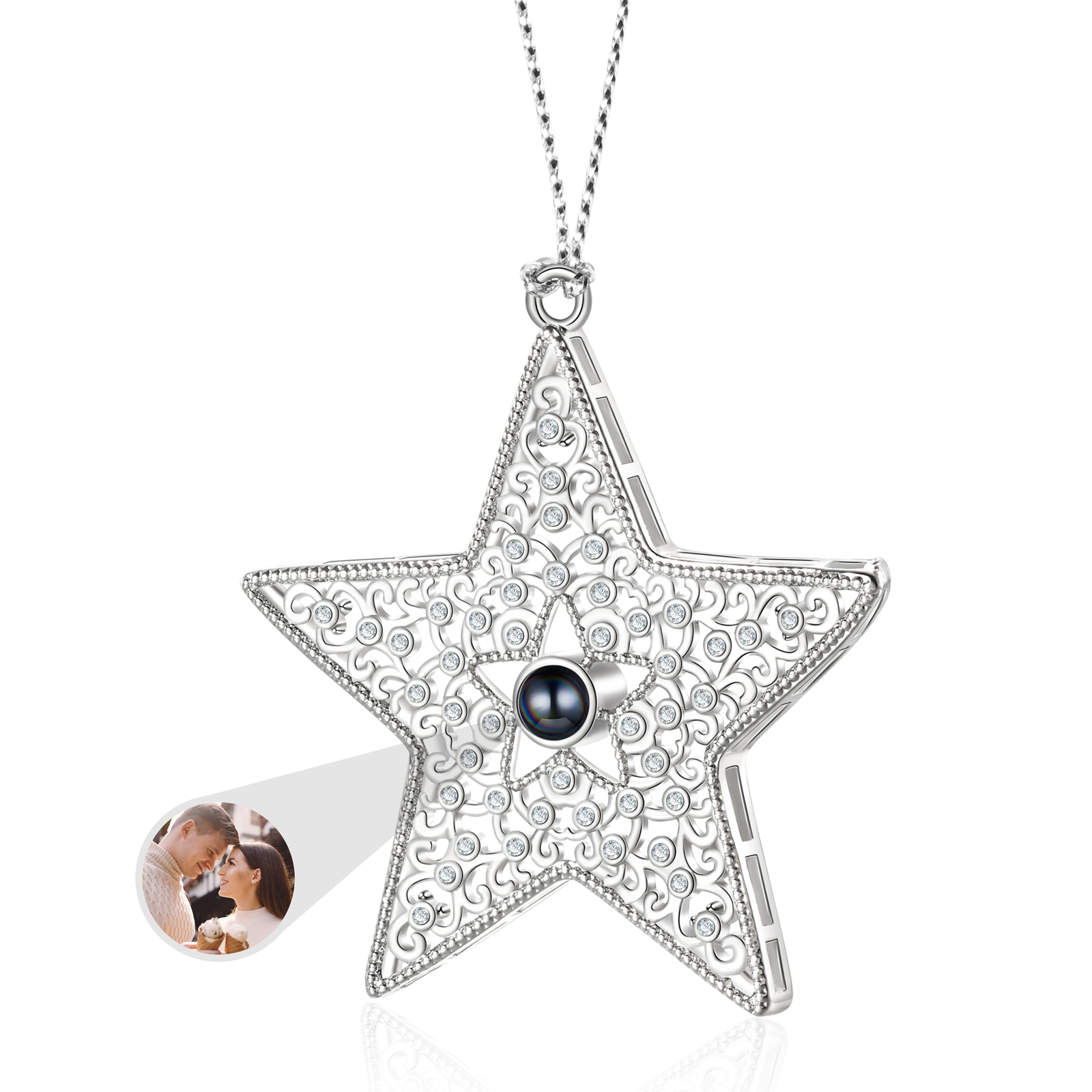 Personalised Star Photo Projection Ornament - Valentine’s Day Gift for Him/Her | Jessemade