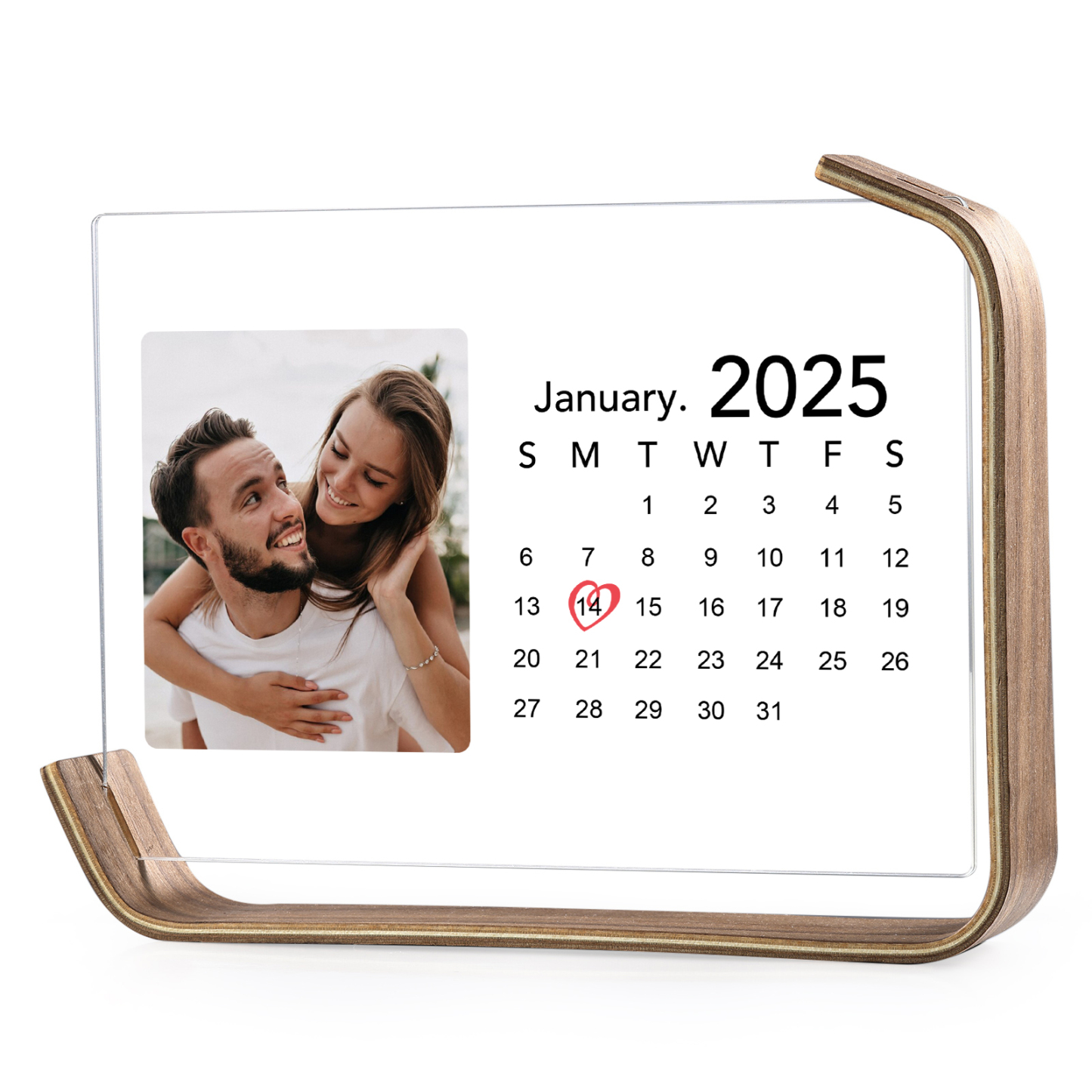 Personalised Couple’s Anniversary Calendar Ornament - Customise 1 Photo and 1 Date, Valentine’s Day Gift for Couple | Jessemade