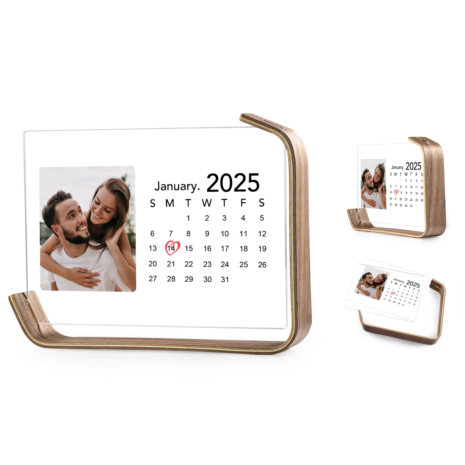 Personalised Couple’s Anniversary Calendar Ornament - Customise 1 Photo and 1 Date, Valentine’s Day Gift for Couple | Jessemade
