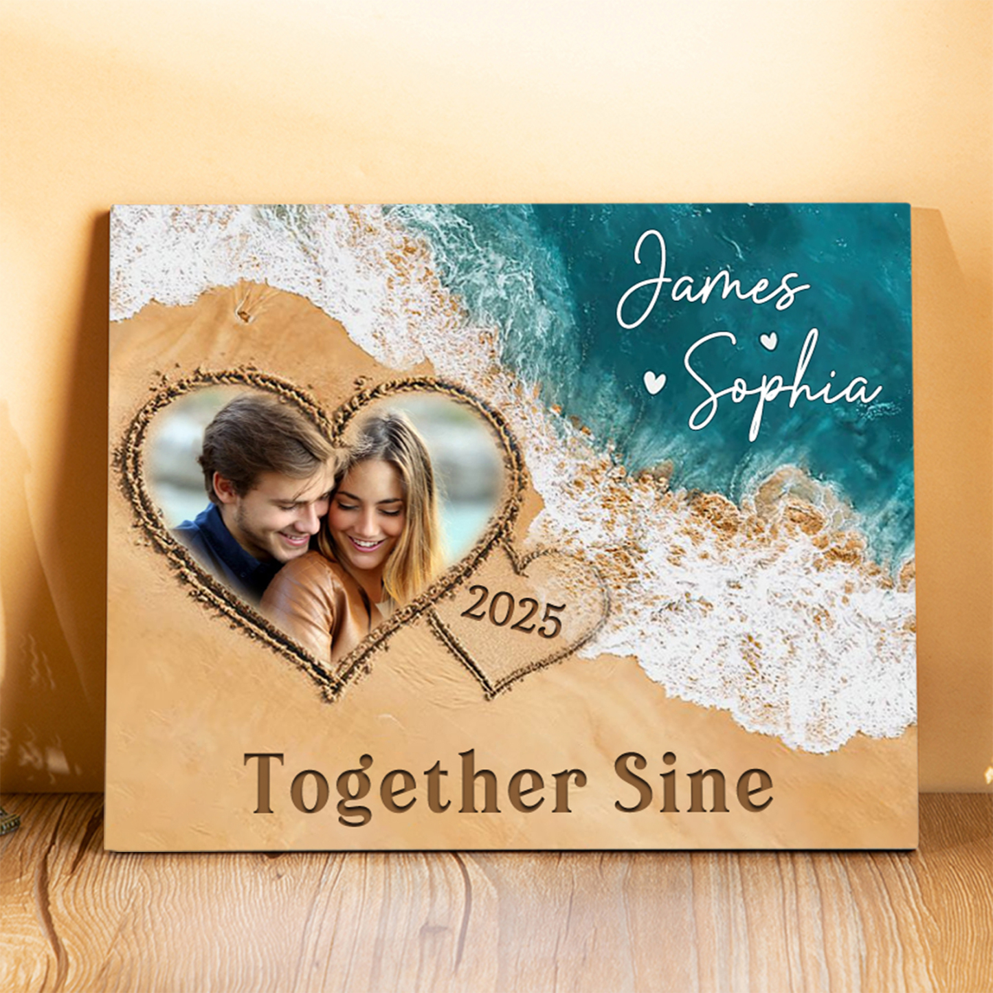 Personalized Wooden Ornaments - Customized Photos, Years & Names Home decoration Valentine's Gift for Couples | Jessemade