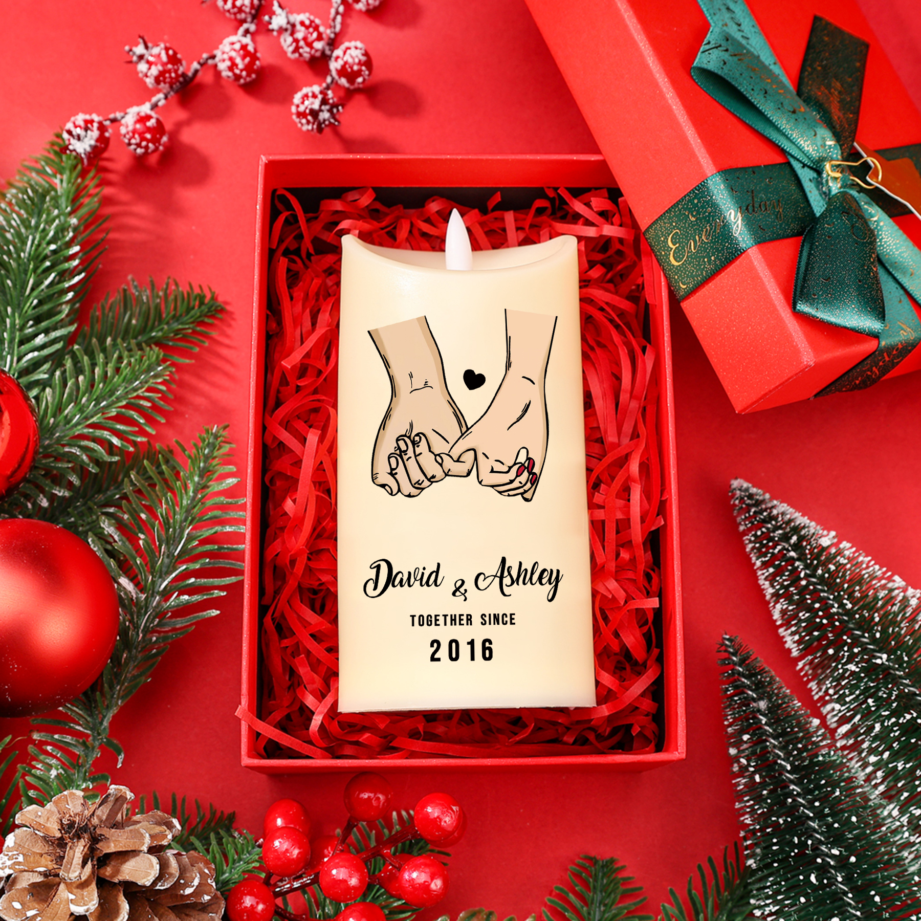 [Copy]Personalised LED Candle with Custom 2 Names – "To My Love, The Day I Met You, I Found My Missing Piece" -Valentine’s Day Gift for Him/Her | Jessemade