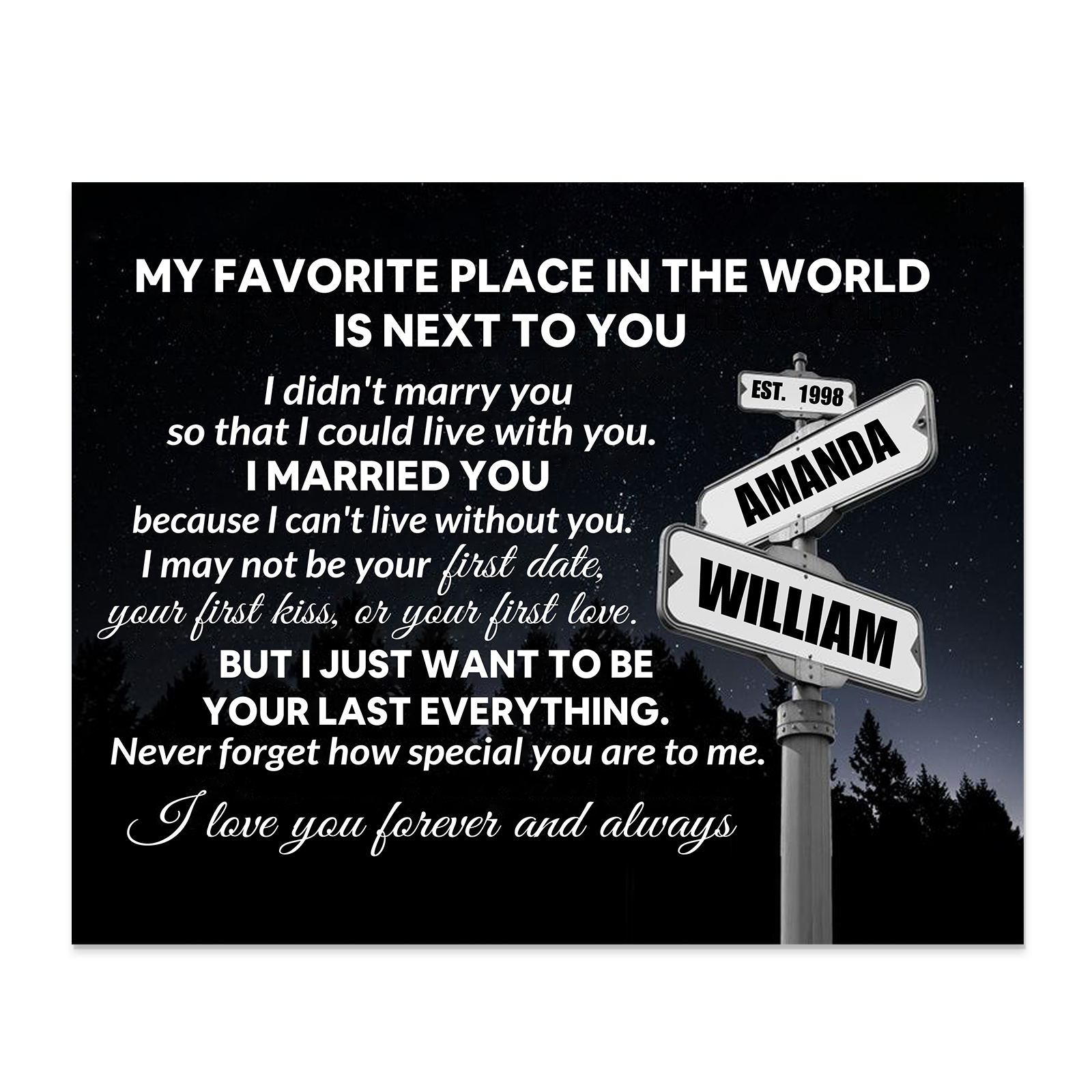 Personalised Wooden Ornament –  with Custom Names and Date - "My Favourite Place in the World Is Next to You" | Valentine’s Day Gift for Him/Her | Jessemade