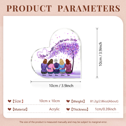Personalized Heart Shaped Acrylic Plaque Mother and Daughters A Bond That Cant Be Broken Gift for Mom | Jessemade