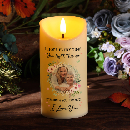 Personalized LED Candle Custom 1 Photo I Hope Every Time You Light This Up Gift for Grandparents | Jessemade