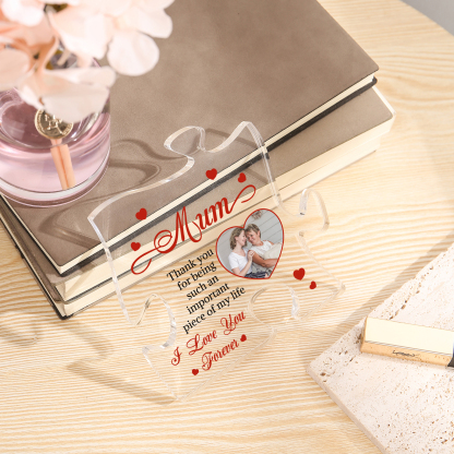 Personalized Puzzle Acrylic Plaque Thank You for Being Such an Important Piece of My Life Gift for Mom | Jessemade
