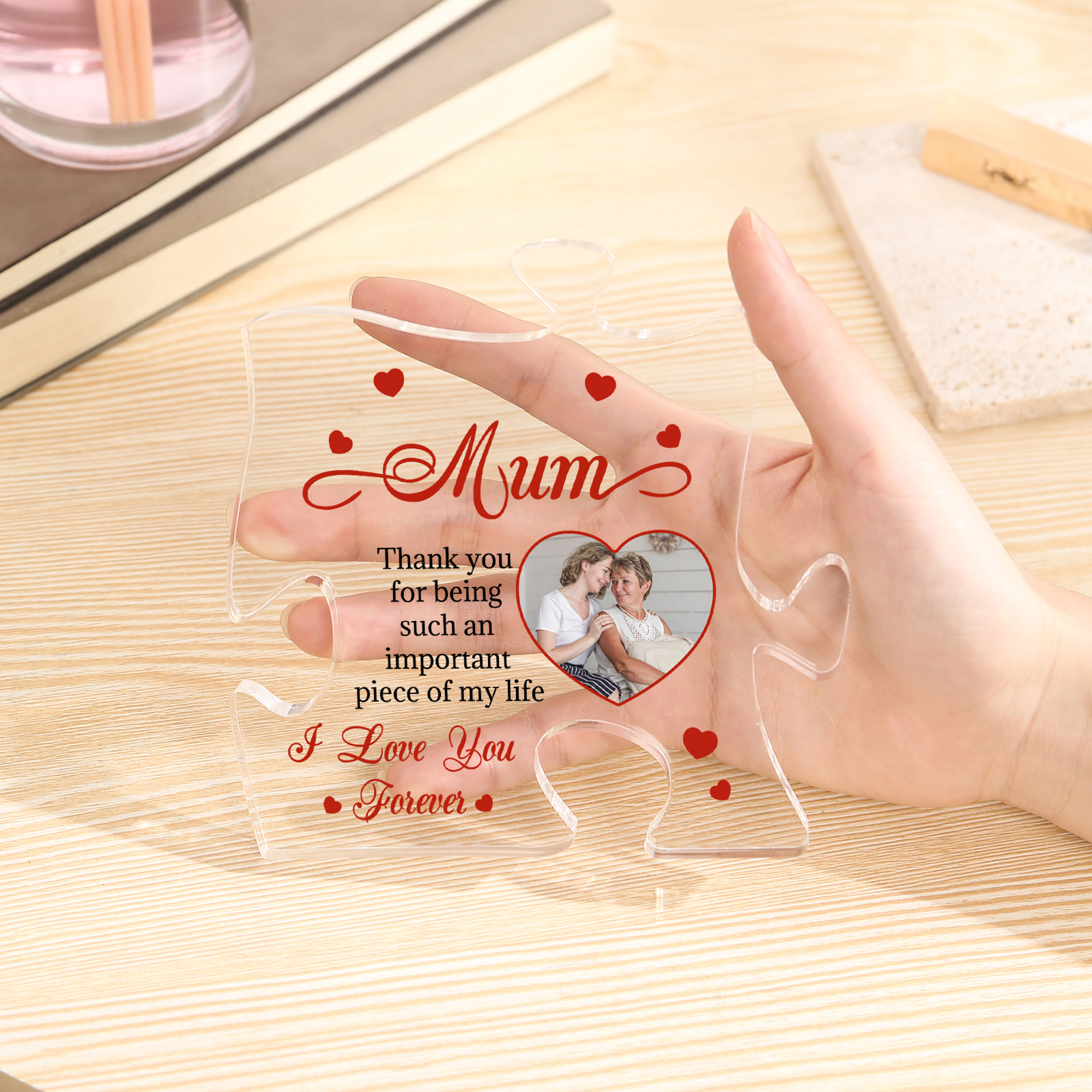 Personalized Puzzle Acrylic Plaque Thank You for Being Such an Important Piece of My Life Gift for Mom | Jessemade