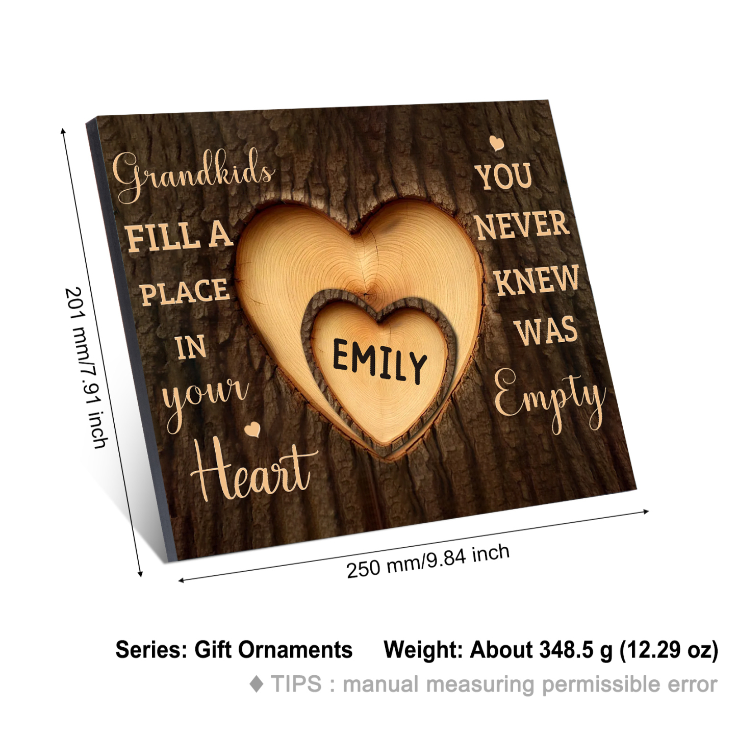Personalized Wooden Plaque Grandkids Fill a Place in Your Heart Custom 1-7 Names Gift for Grandparents | Jessemade