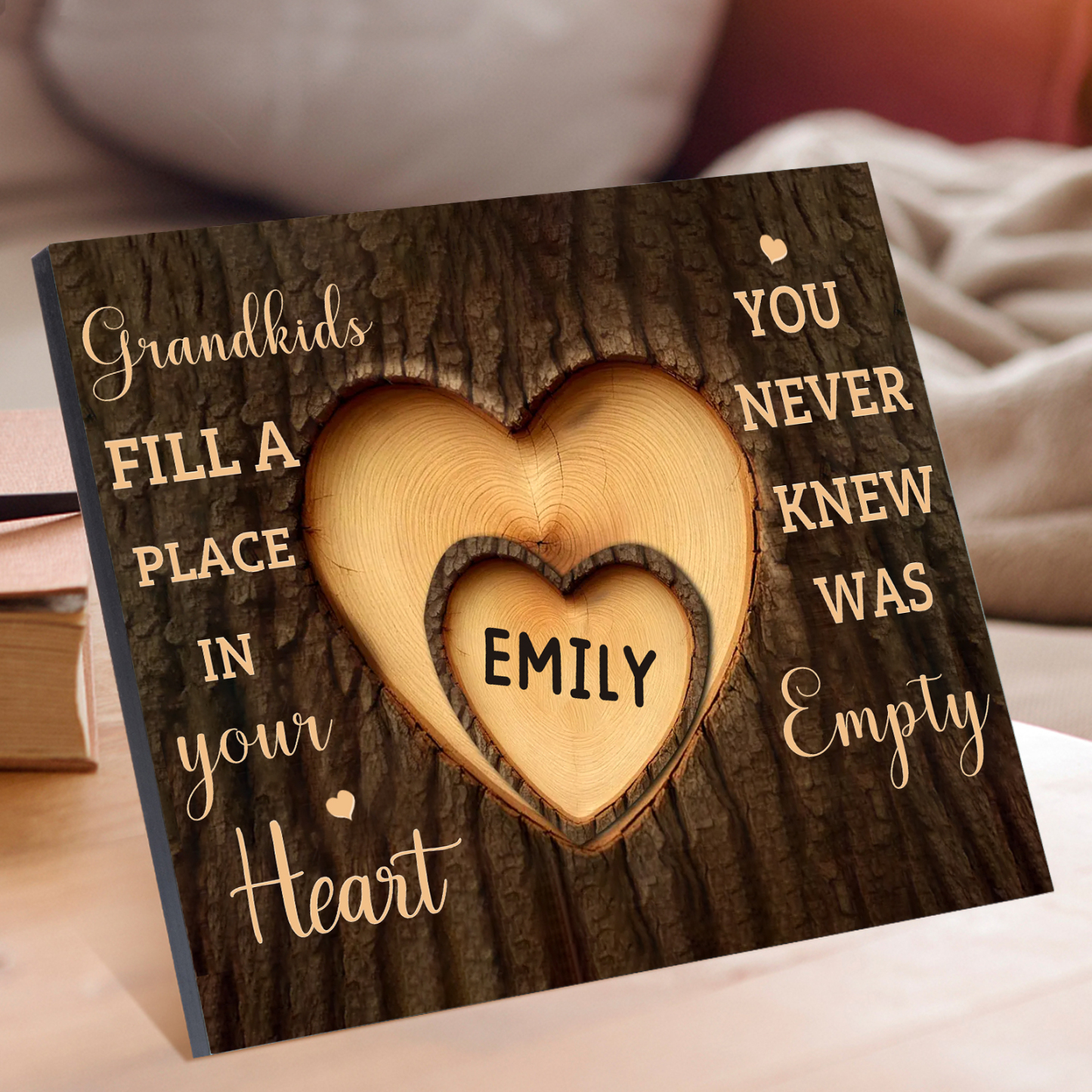 Personalized Wooden Plaque Grandkids Fill a Place in Your Heart Custom 1-7 Names Gift for Grandparents | Jessemade