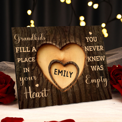 Personalized Wooden Plaque Grandkids Fill a Place in Your Heart Custom 1-7 Names Gift for Grandparents | Jessemade