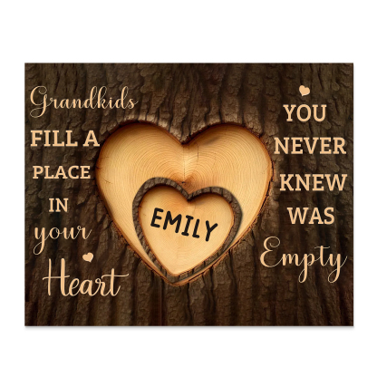 Personalized Wooden Plaque Grandkids Fill a Place in Your Heart Custom