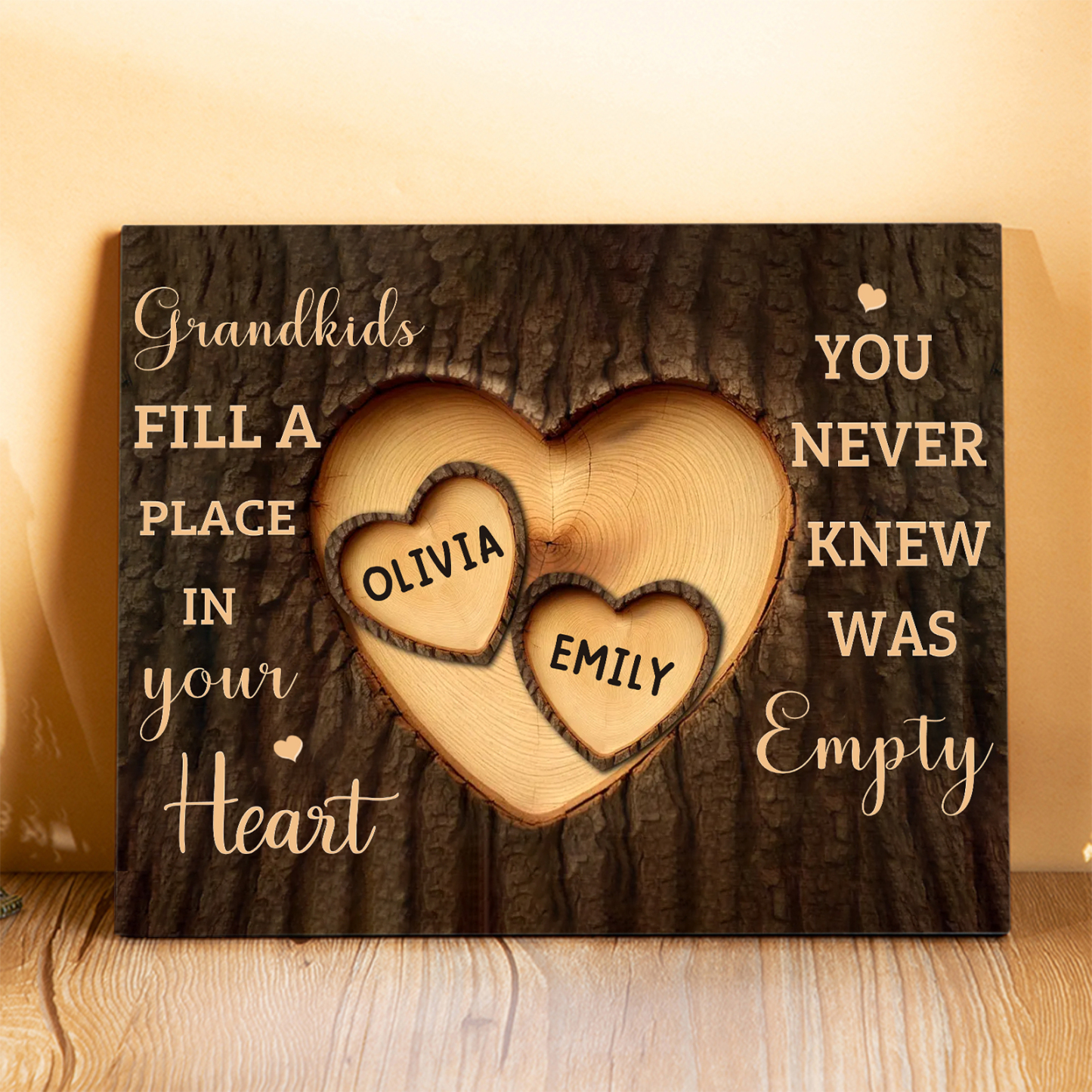 Personalized Wooden Plaque Grandkids Fill a Place in Your Heart Custom 1-7 Names Gift for Grandparents | Jessemade