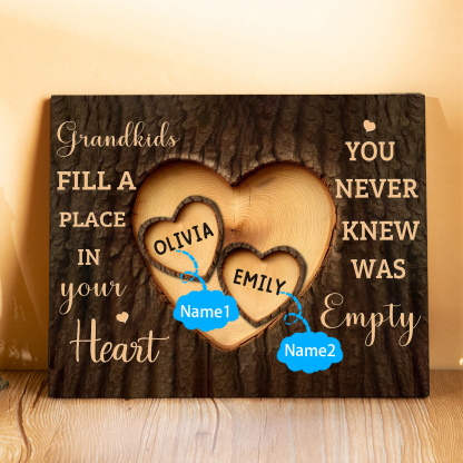 Personalized Wooden Plaque Grandkids Fill a Place in Your Heart Custom 1-7 Names Gift for Grandparents | Jessemade