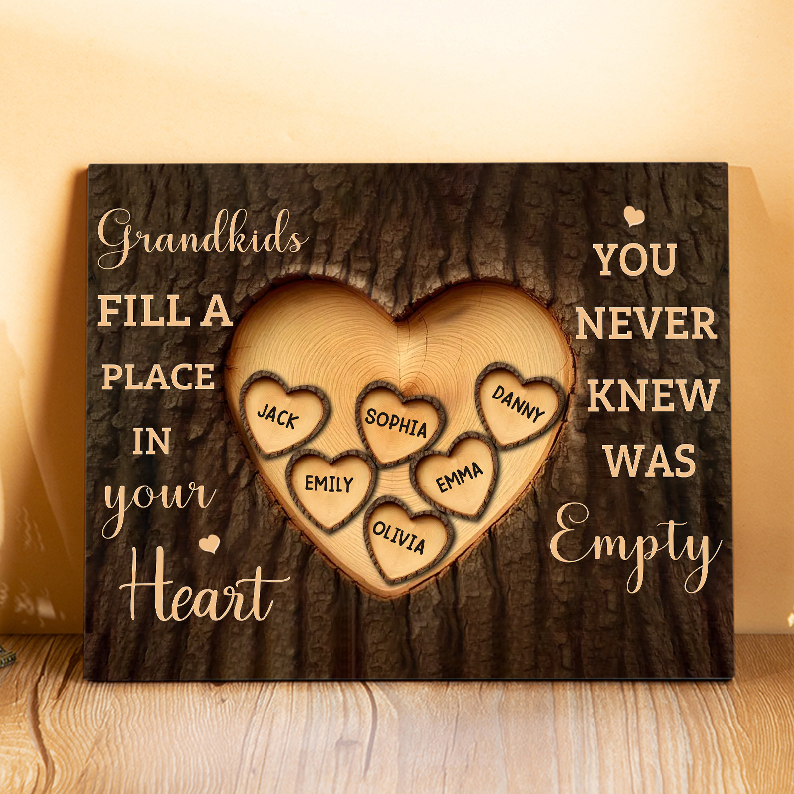 Personalized Wooden Plaque Grandkids Fill a Place in Your Heart Custom 1-7 Names Gift for Grandparents | Jessemade