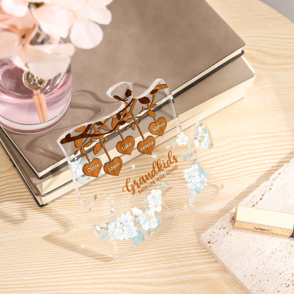 Personalized Puzzle Acrylic Plaque Custom 1-8 Names Grandkids Make Life More Grand Gift for Grandparents | Jessemade