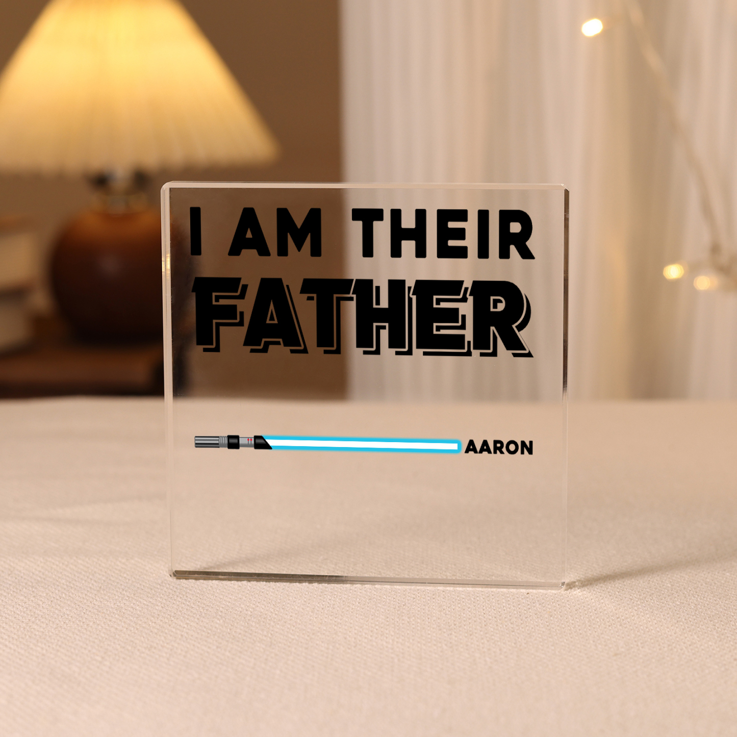 Personalized Acrylic Plaque I Am Their Father Custom Lightsaber Gift for Dad | Jessemade