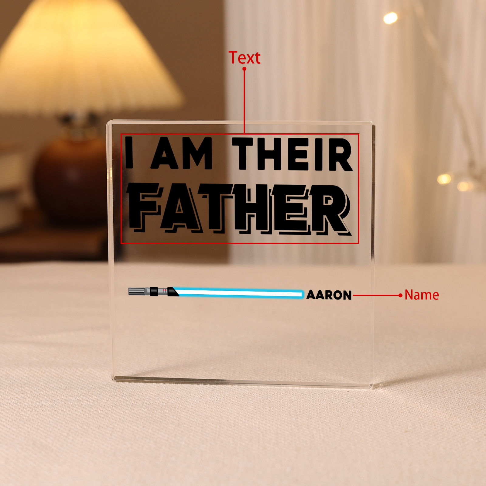 Personalized Acrylic Plaque I Am Their Father Custom Lightsaber Gift for Dad | Jessemade