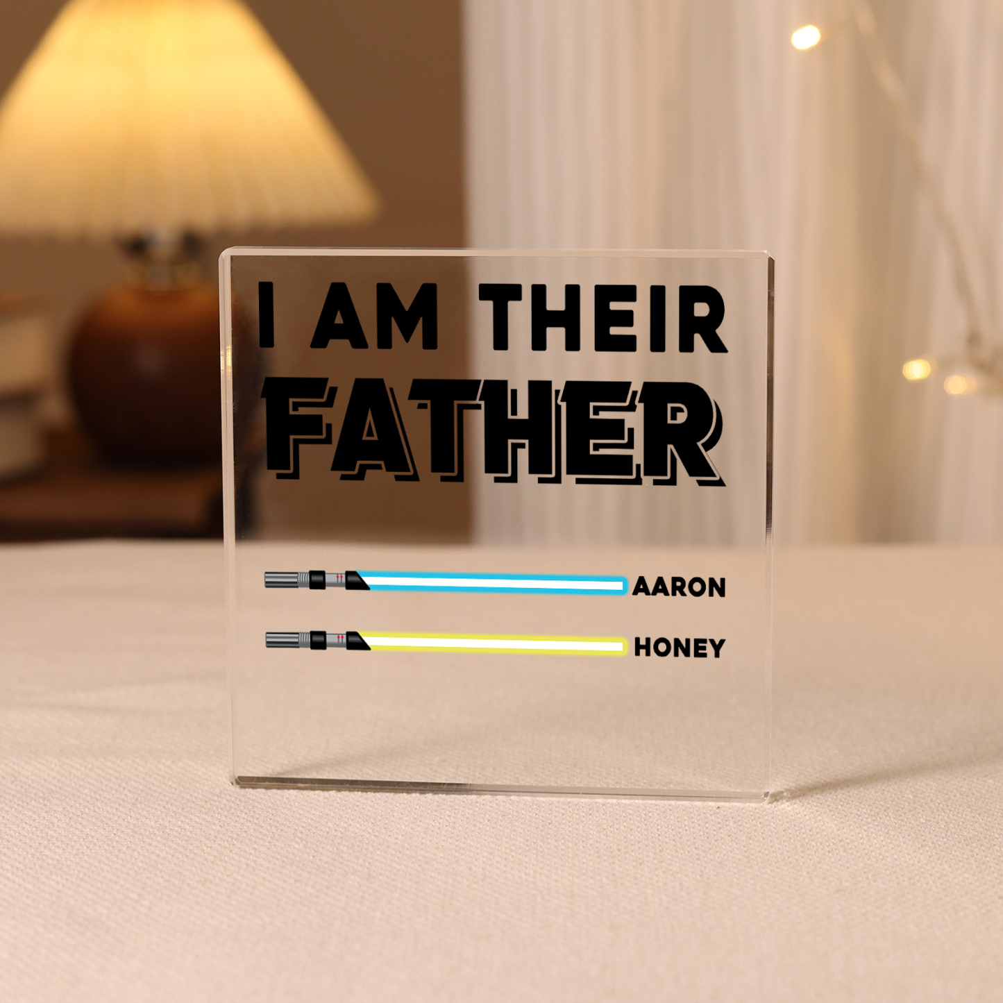 Personalized Acrylic Plaque I Am Their Father Custom Lightsaber Gift for Dad | Jessemade