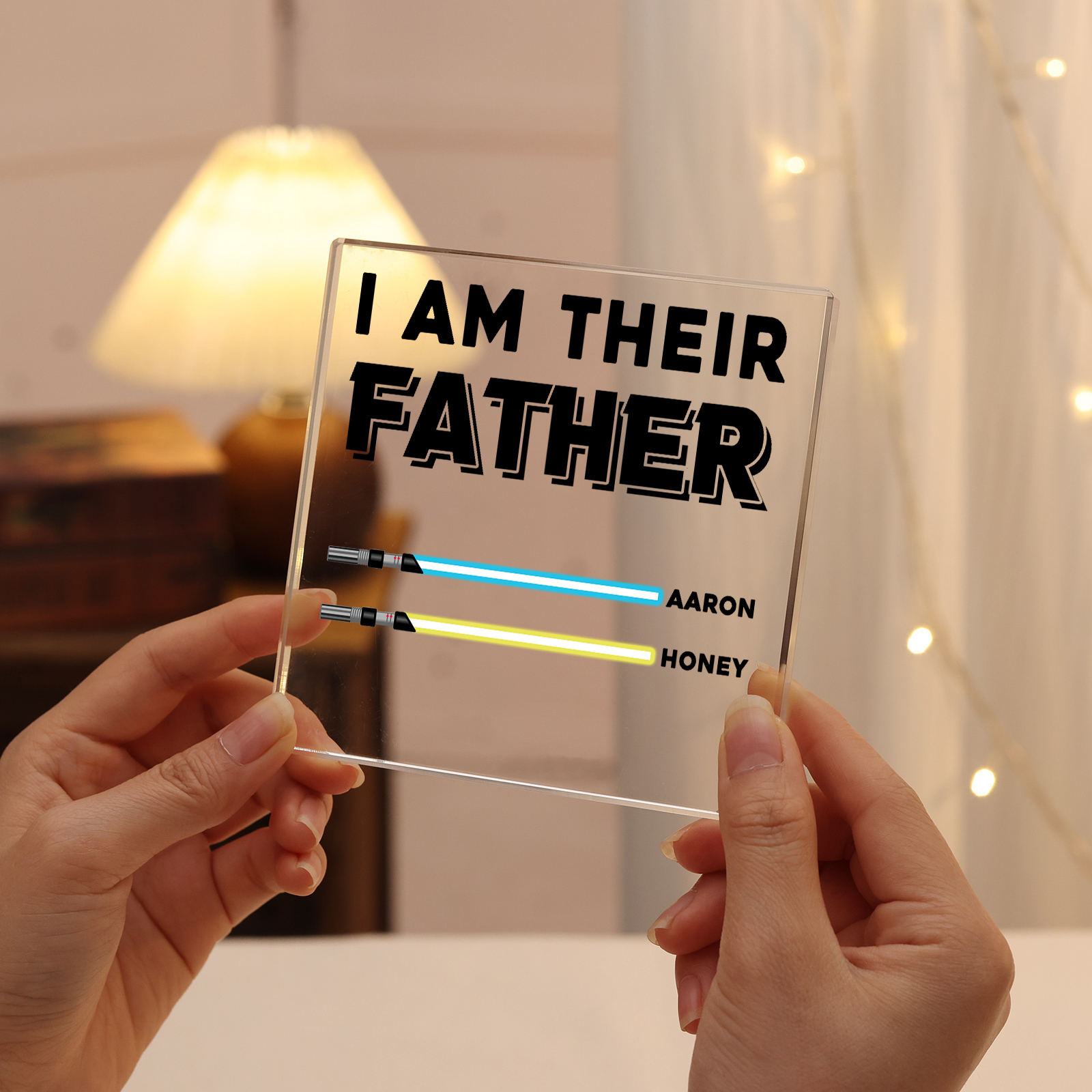 Personalized Acrylic Plaque I Am Their Father Custom Lightsaber Gift for Dad | Jessemade