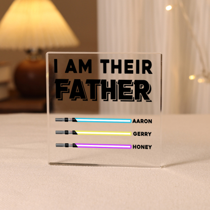 Personalized Acrylic Plaque I Am Their Father Custom Lightsaber Gift for Dad | Jessemade