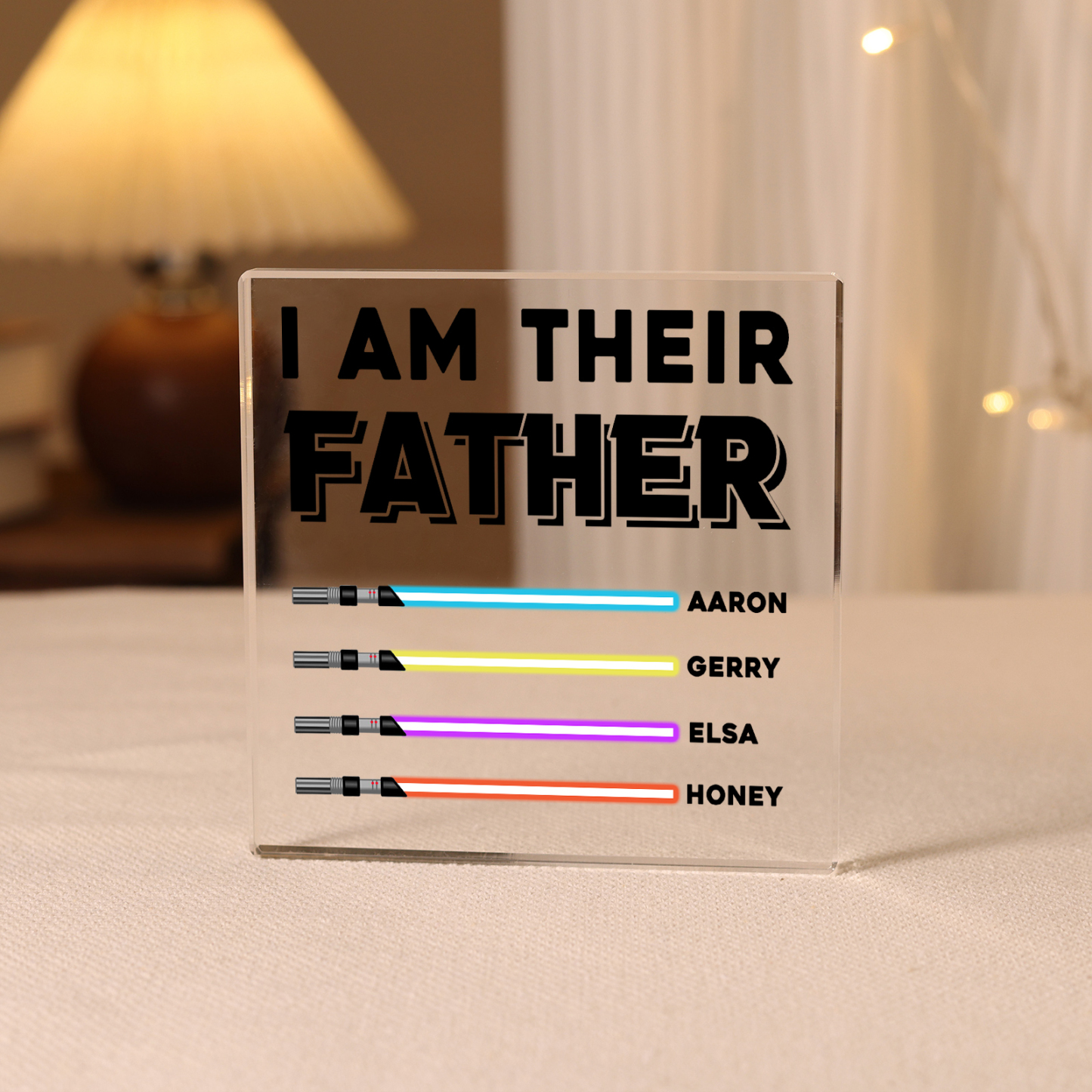 Personalized Acrylic Plaque I Am Their Father Custom Lightsaber Gift for Dad | Jessemade