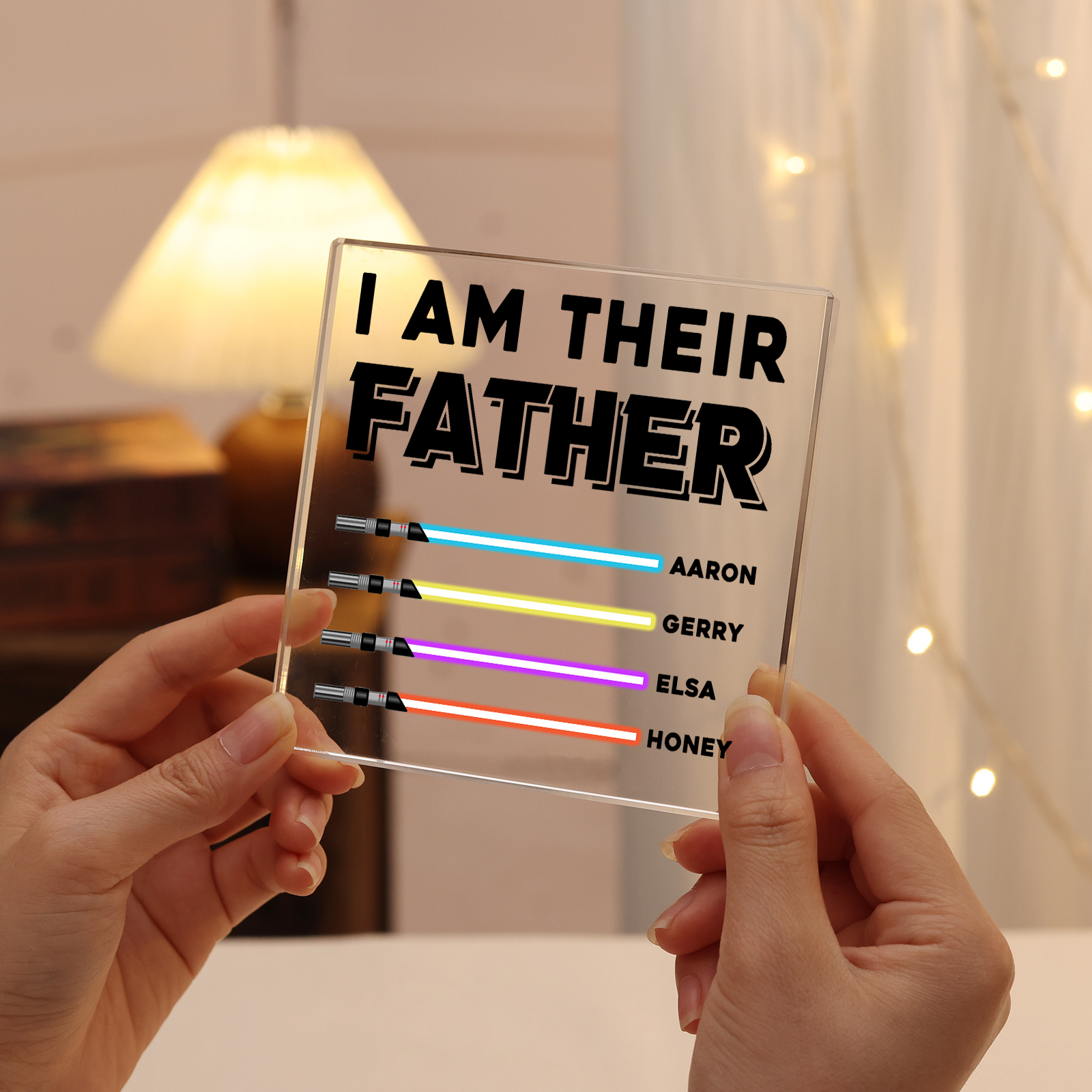 Personalized Acrylic Plaque I Am Their Father Custom Lightsaber Gift for Dad | Jessemade