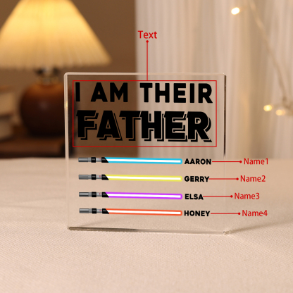 Personalized Acrylic Plaque I Am Their Father Custom Lightsaber Gift for Dad | Jessemade