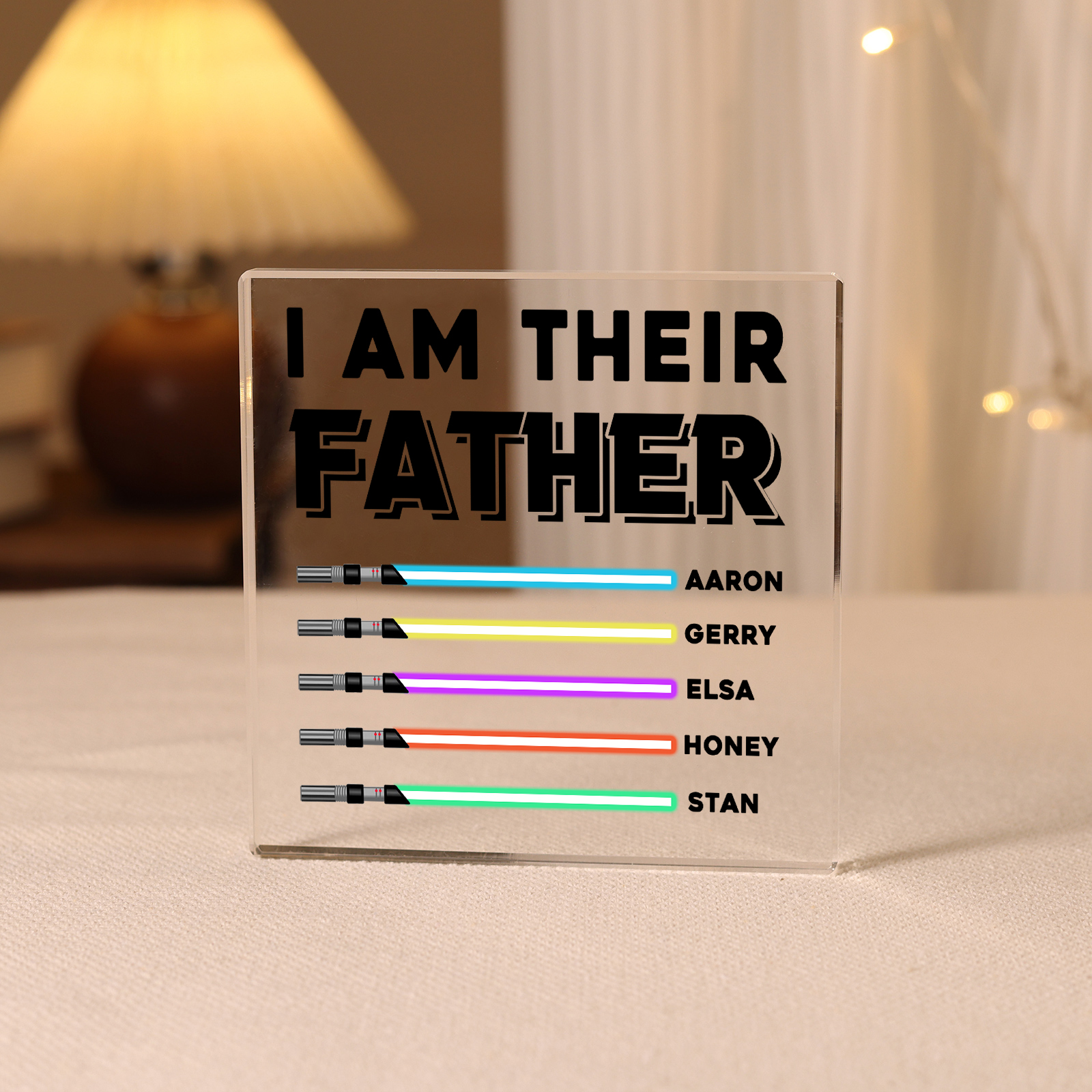 Personalized Acrylic Plaque I Am Their Father Custom Lightsaber Gift for Dad | Jessemade