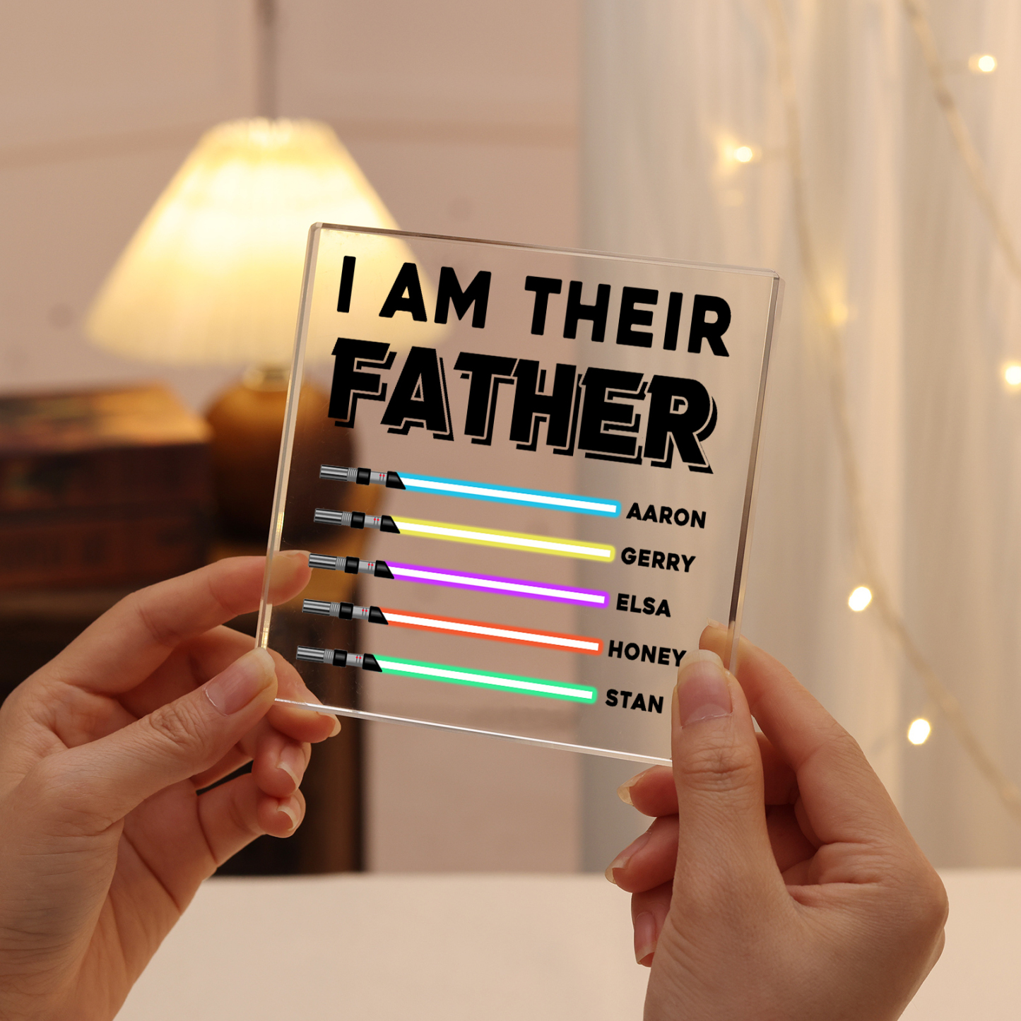 Personalized Acrylic Plaque I Am Their Father Custom Lightsaber Gift for Dad | Jessemade