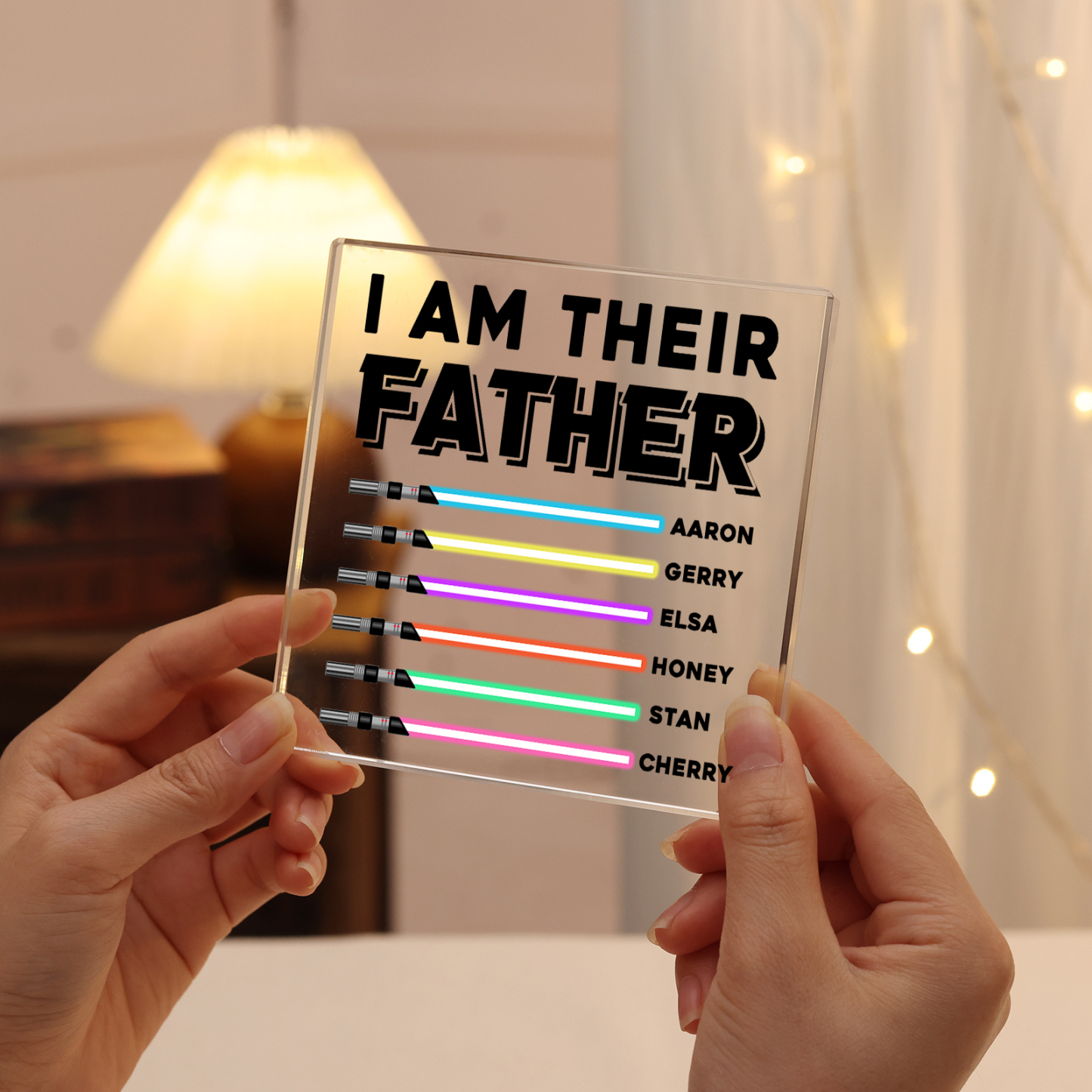 Personalized Acrylic Plaque I Am Their Father Custom Lightsaber Gift for Dad | Jessemade