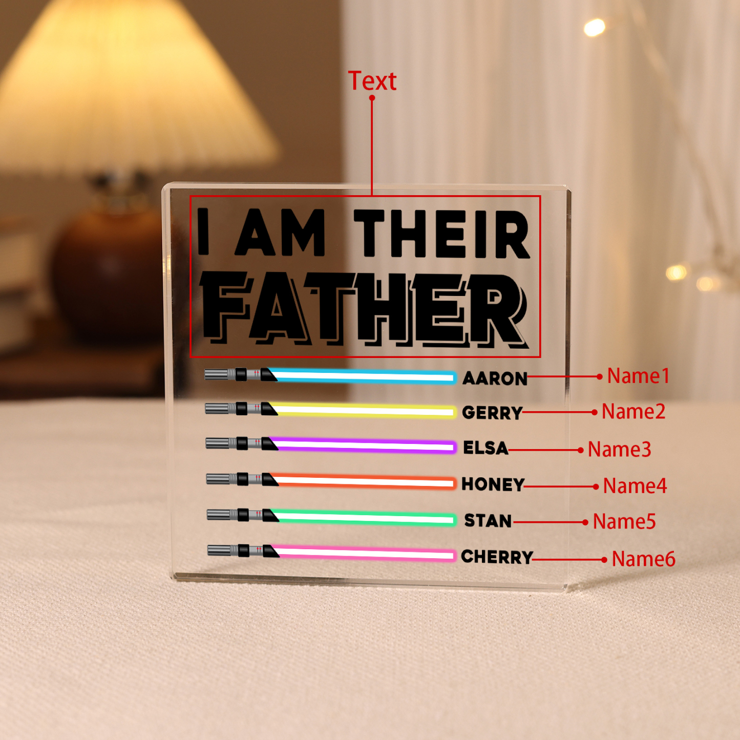 Personalized Acrylic Plaque I Am Their Father Custom Lightsaber Gift for Dad | Jessemade
