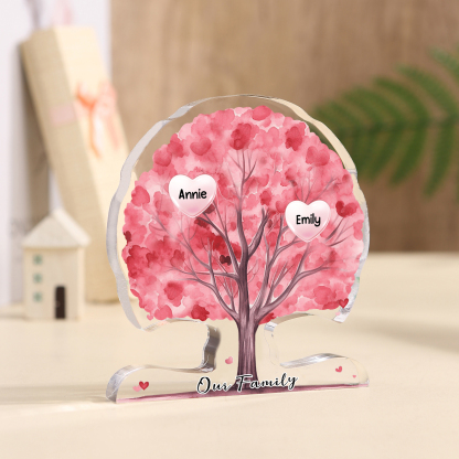 Personalized Tree Shaped Acrylic Plaque Best Mom Ever Custom Family Tree Gift for Mom | Jessemade