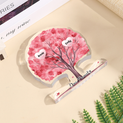 Personalized Tree Shaped Acrylic Plaque Best Mom Ever Custom Family Tree Gift for Mom | Jessemade