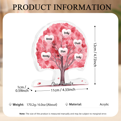 Personalized Tree Shaped Acrylic Plaque Best Mom Ever Custom Family Tree Gift for Mom | Jessemade