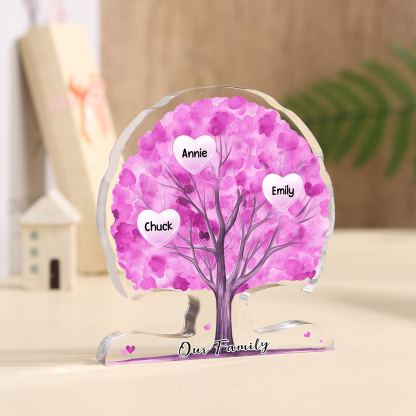 Personalized Tree Shaped Acrylic Plaque Best Mom Ever Custom Family Tree Gift for Mom | Jessemade