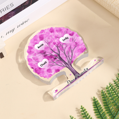 Personalized Tree Shaped Acrylic Plaque Best Mom Ever Custom Family Tree Gift for Mom | Jessemade