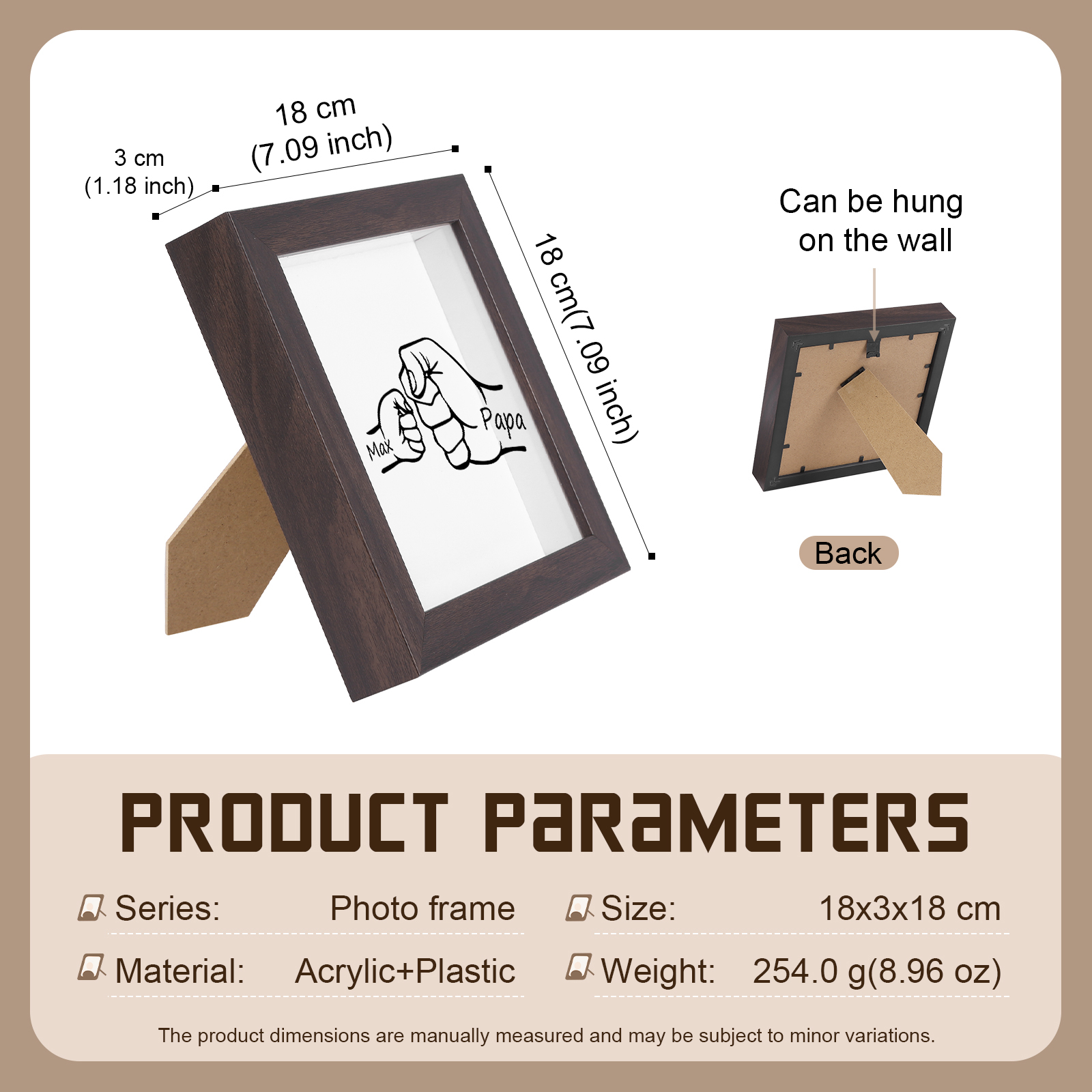 1 Name - Personalized Dad Fist Frame - Father’s Day Gift