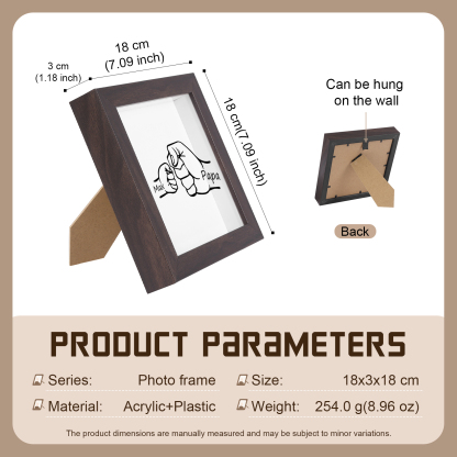 1 Name - Personalized Dad Fist Frame - Father’s Day Gift