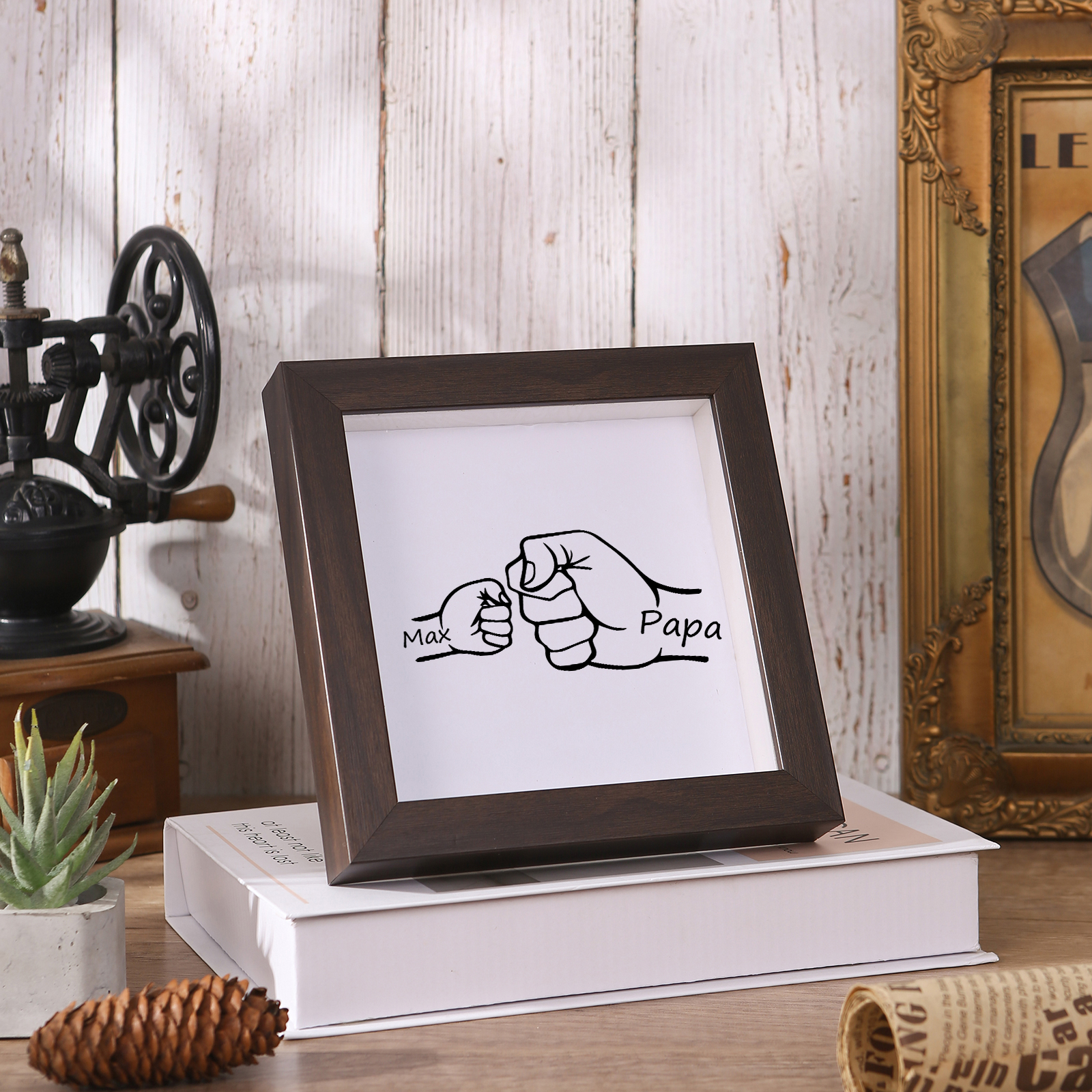 1 Name - Personalized Dad Fist Frame - Father’s Day Gift