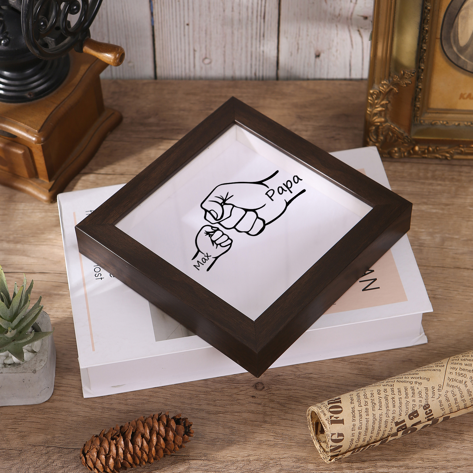 1 Name - Personalized Dad Fist Frame - Father’s Day Gift