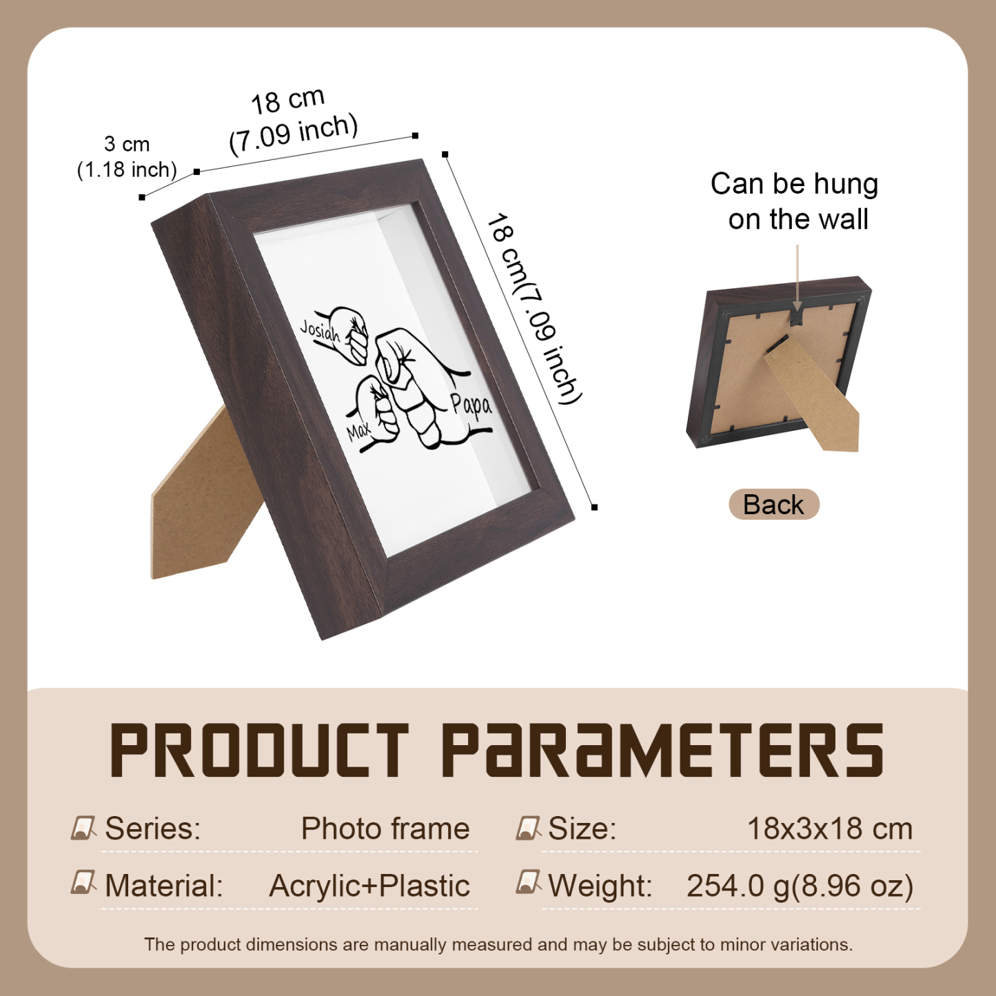 2 Names - Personalized Dad Fist Frame - Father’s Day Gift