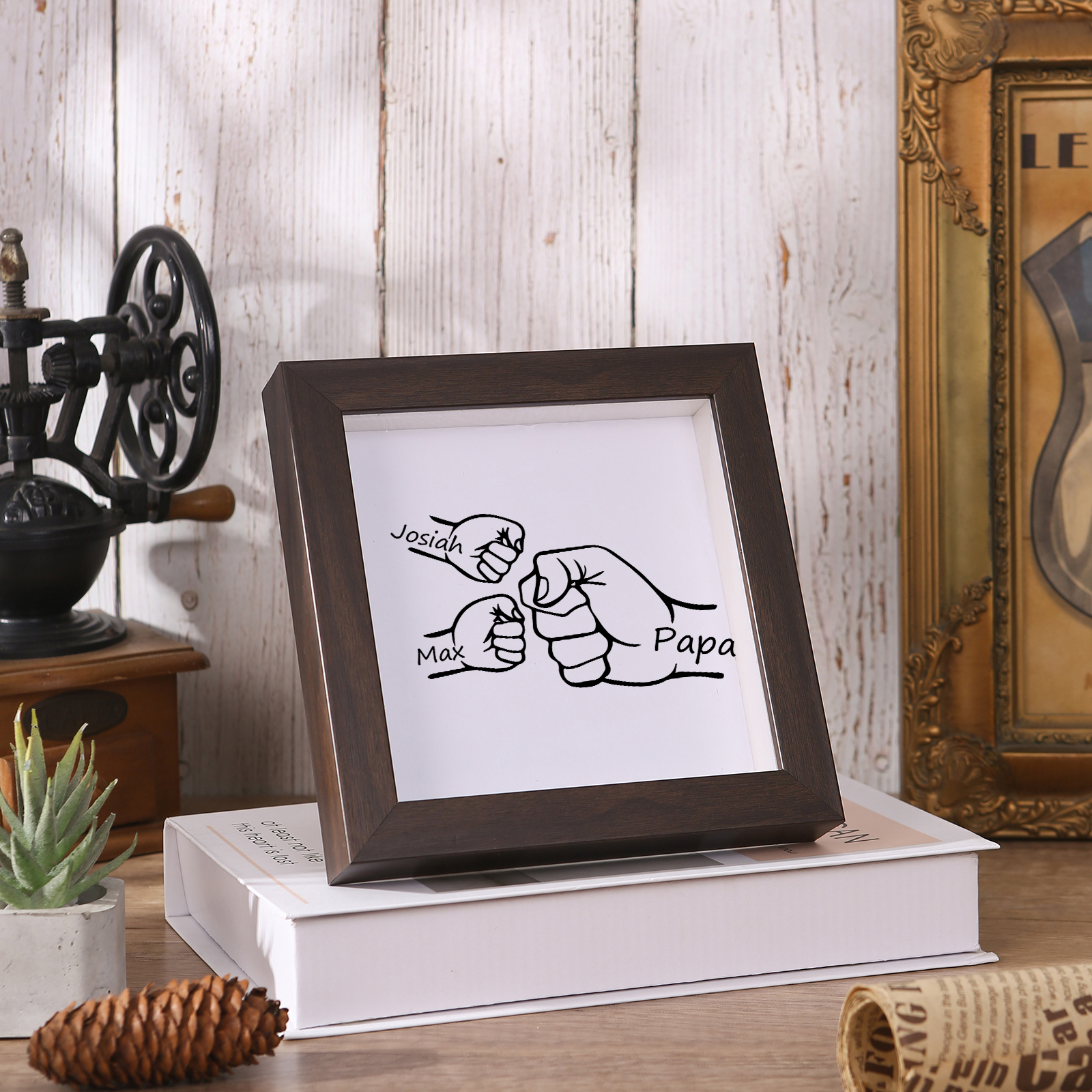 2 Names - Personalized Dad Fist Frame - Father’s Day Gift