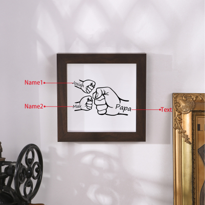 2 Names - Personalized Dad Fist Frame - Father’s Day Gift