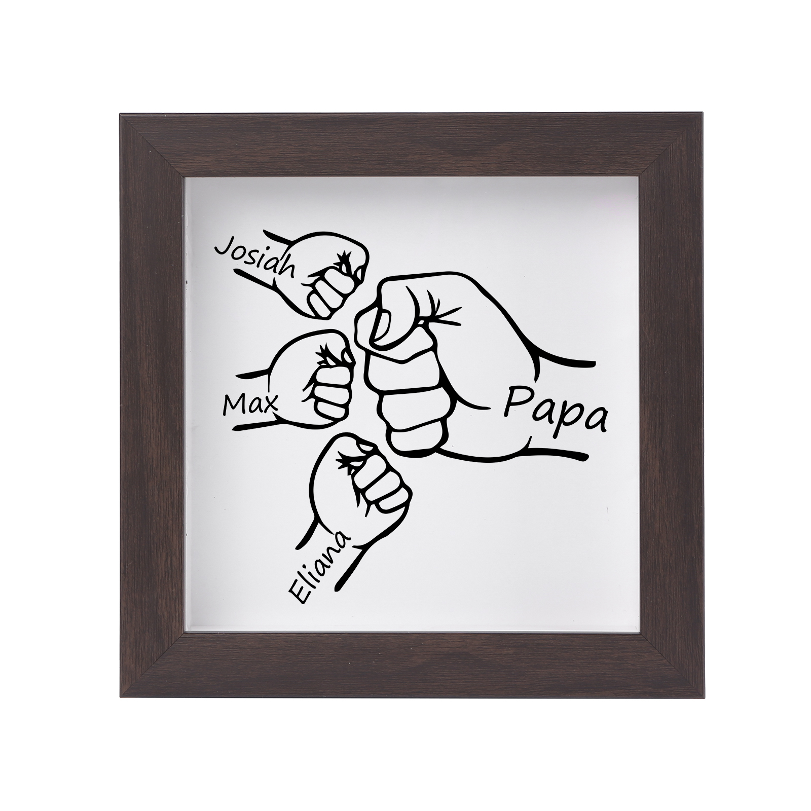3 Names - Personalized Dad Fist Frame - Father’s Day Gift