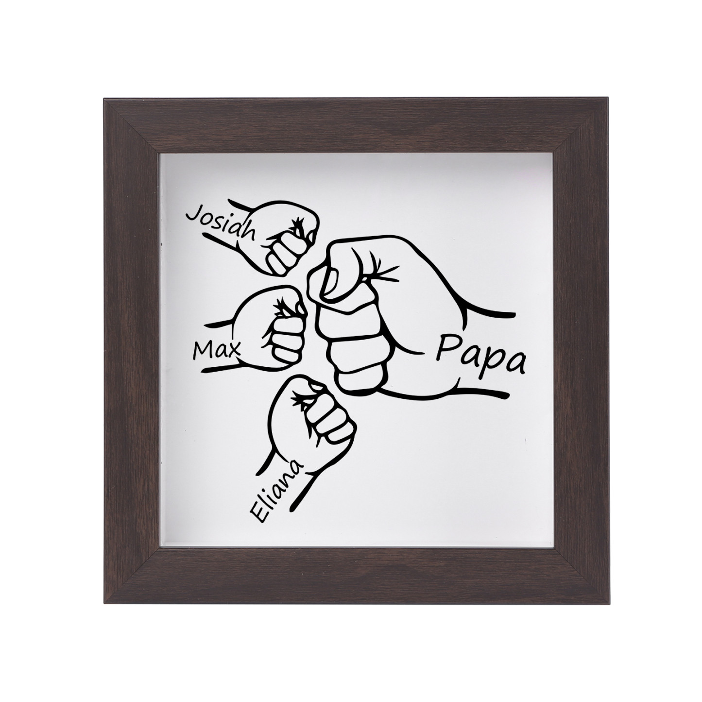 3 Names - Personalized Dad Fist Frame - Father’s Day Gift