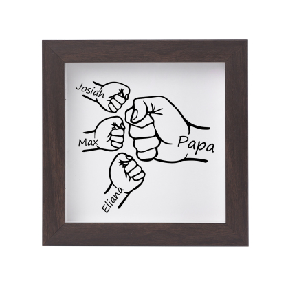 3 Names - Personalized Dad Fist Frame - Father’s Day Gift