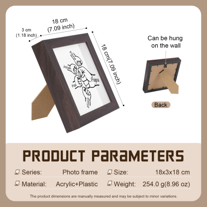 4 Names - Personalized Dad Fist Frame - Father’s Day Gift