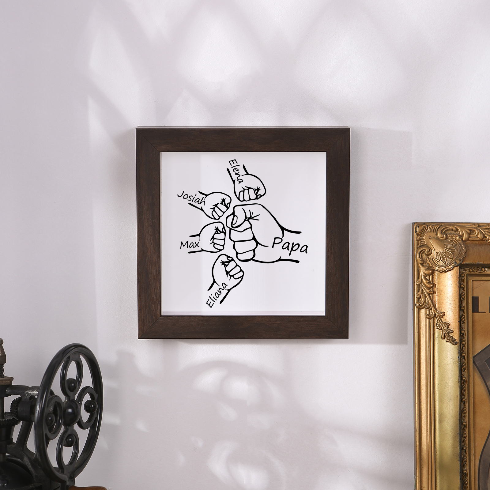 4 Names - Personalized Dad Fist Frame - Father’s Day Gift