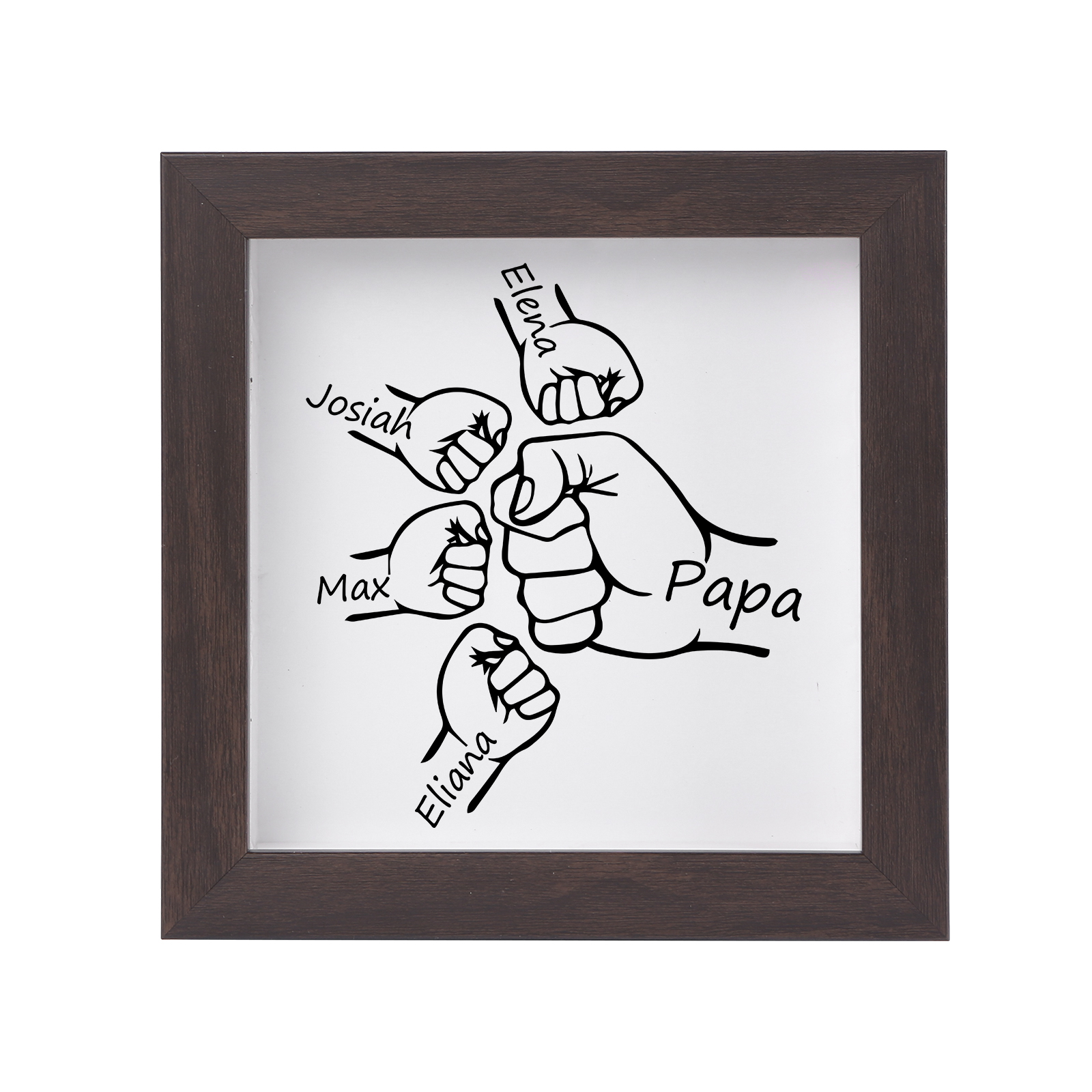4 Names - Personalized Dad Fist Frame - Father’s Day Gift